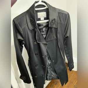BAR 3 BLACK WOMENS TRENCHCOAT